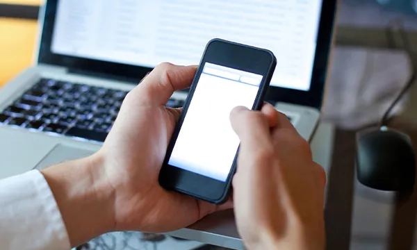 Business person using a smartphone
